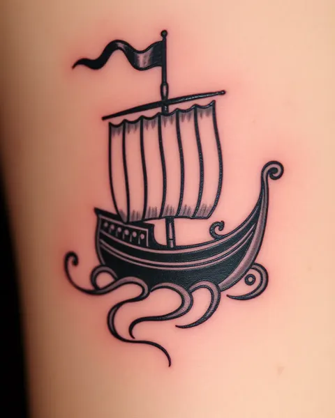 Inspiración para diseño de tatuaje de barco vikingo