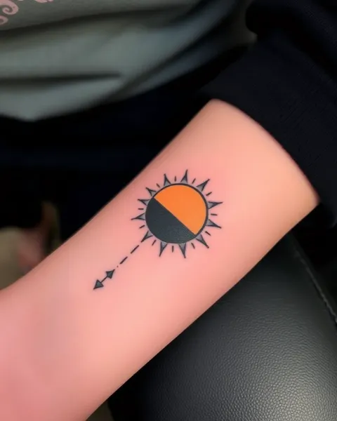 Inspiración para diseño de tatuaje de eclipse solar