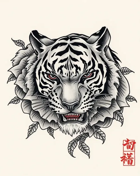 Inspiración para diseño de tatuaje de tigre japonés