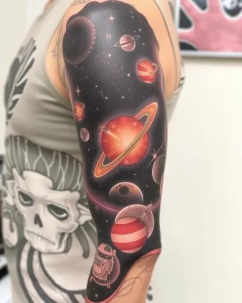 Inspiración para diseños de tatuaje de manga espacial para hombres y mujeres