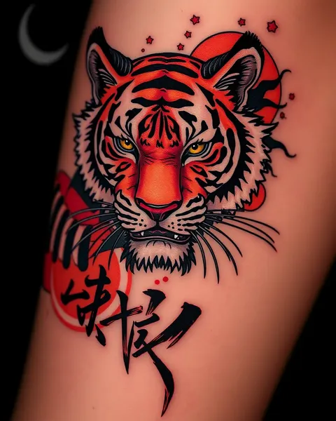 Inspiración para el diseño de tatuaje de tigre japonés