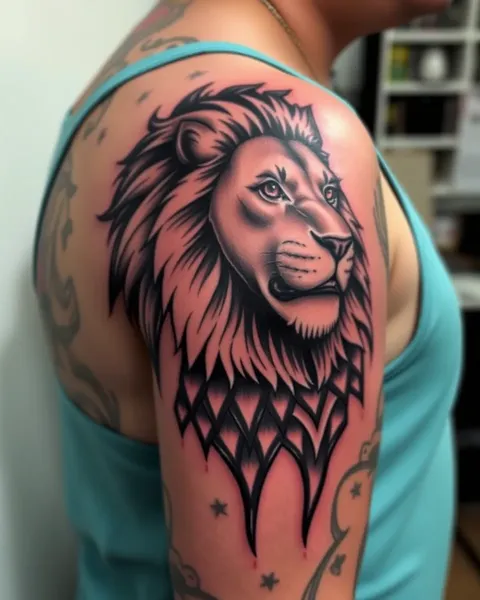 Inspiración y significado de diseño de tatuaje en hombro del león