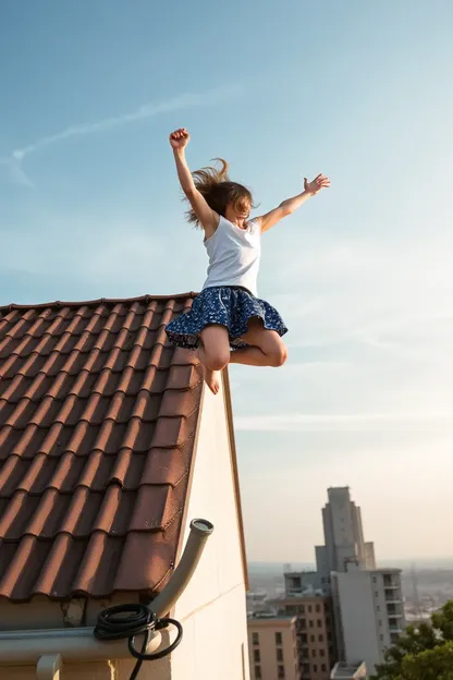 Intento de salto de techo de Niña de Hentai Fallido Desastrosamente