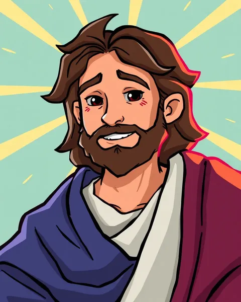 Jesús como personaje de imagen de dibujos animados