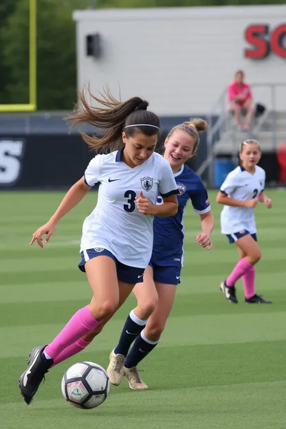 Jugadoras del equipo de fútbol femenino V Girls muestran habilidades