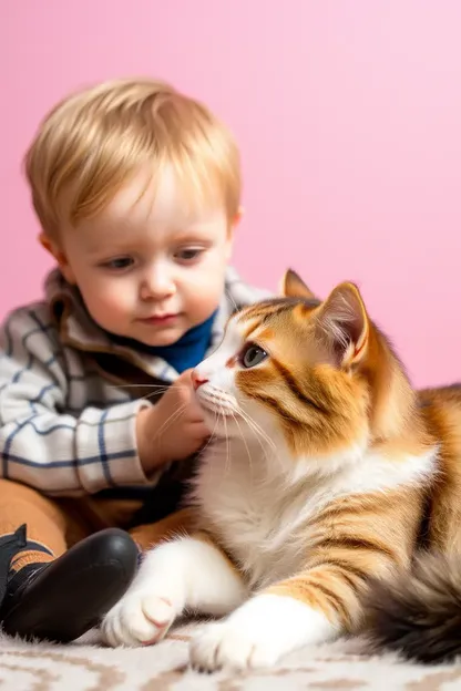 La Amistad Felina del Niño en Comparación con el Comportamiento de la Gata de la Chica