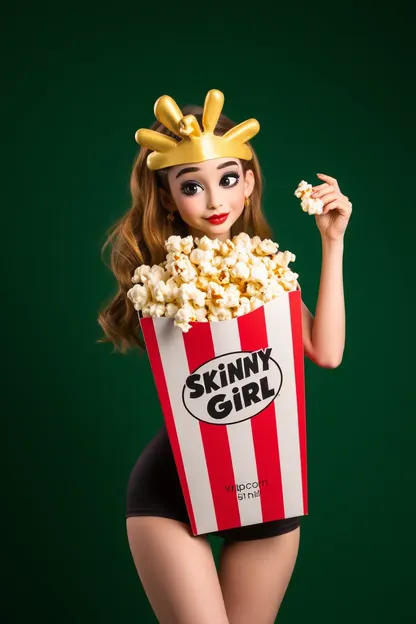 La Chica Flaca Disfruta de la Experiencia de Snacking de Palomitas de Maíz Siempre