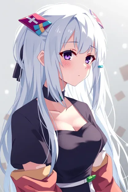 La Chica con el Cabello Blanco del Anime Rara y Hermosa