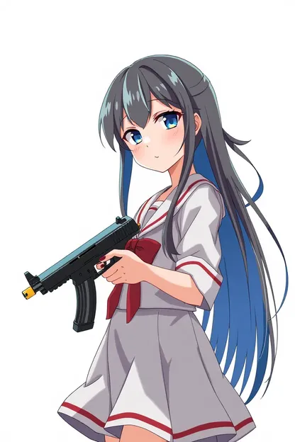 La Chica de Anime con Pistola como Imagen de Perfil de Diseño