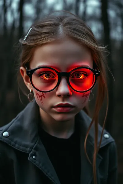 La Mirada Aterrador de la Chica con Gafas Extrañas