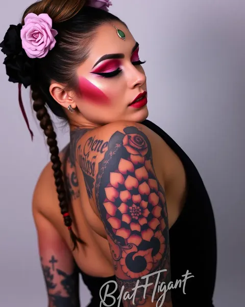 La belleza de la fusión de tatuaje y maquillaje