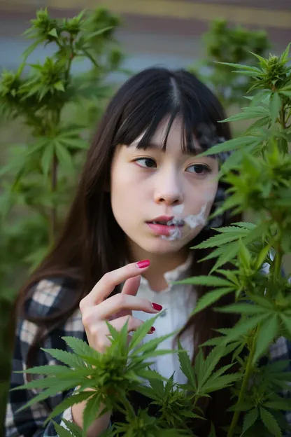 La chica fuma marihuana con perfil de Arp