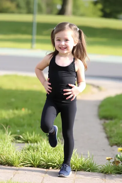 La chica que llevaba leggings estaba llena de energía