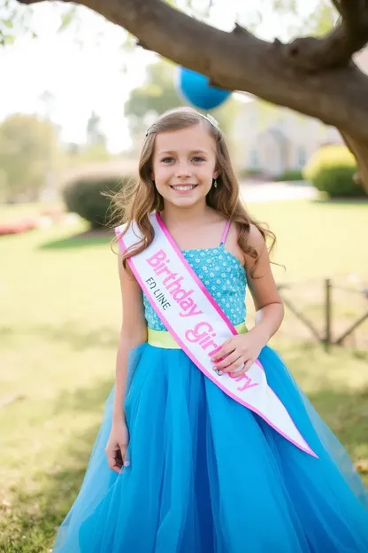 La cinta de cumpleaños de la niña refleja su felicidad