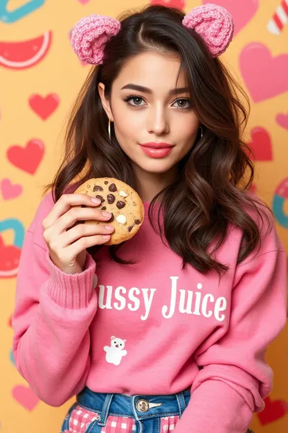 La deliciosa tentación de la niña de galleta con jugo de gato