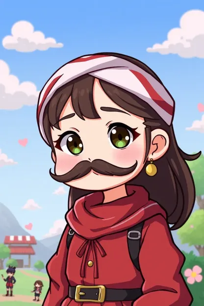 La descripción de personaje única de la niña con bigote de Miitopia