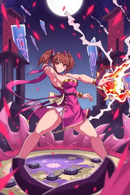 La heroína de anime Sakura lucha contra enemigos fuertes