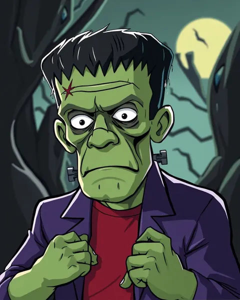 La imagen de Frankenstein de cartoon inspira tramas creativas con frecuencia