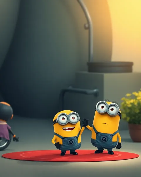 La imagen de Minions de dibujos animados describe el arte de animación colorido