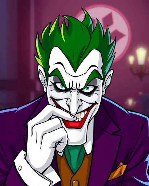 La imagen de dibujos animados del Joker captura la naturaleza caprichosa del payaso