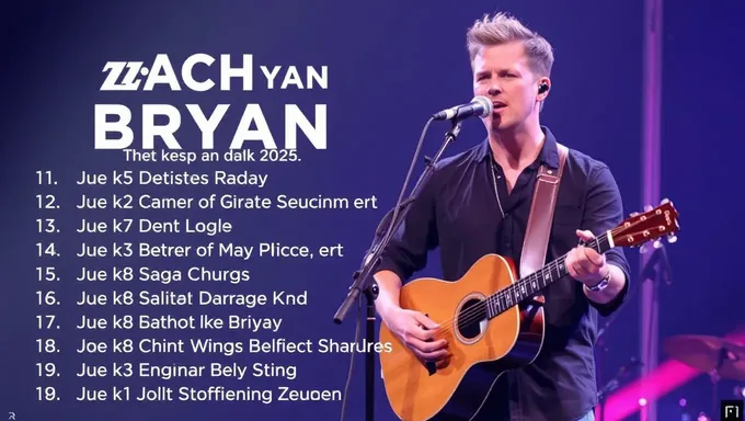 La lista de temas y calendario de gira de Zach Bryan para 2025