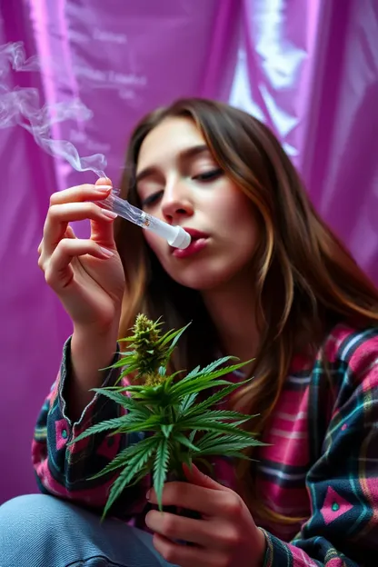 La niña fuma marihuana con Arp Pfp