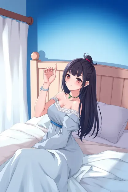 La novia Waifu se expuso desnuda en la cama