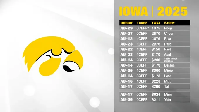 La programación oficial del fútbol de Iowa 2025 se ha anunciado