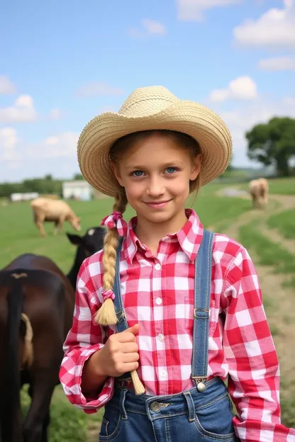 La vida rural sencilla de la muchacha de la granja