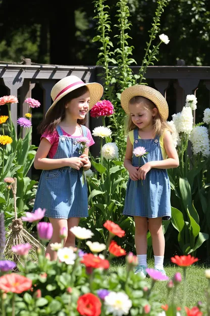 Las chicas disfrutan del jardín