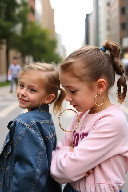 Las chicas se ponen aretes de anillo para agregar un toque de glamour