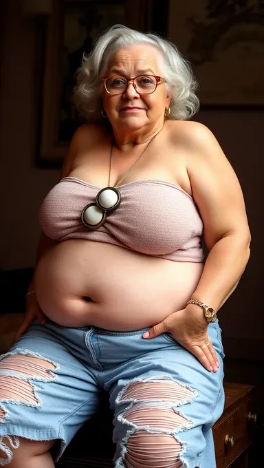 Las tetas grandes de la abuela deslumbran a la multitud