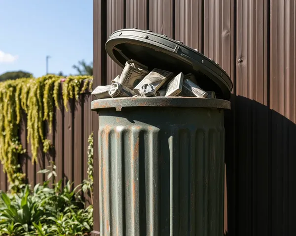 Lata de Basura Real Llenando con Contenido No Deseado PNG