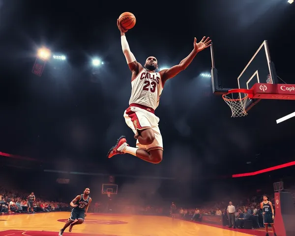 LeBron James saltando alto en formato PNG