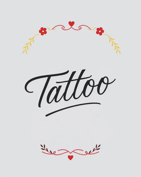 Letrero de tatuaje cursivo: estilo de escritura personalizable para toque personal