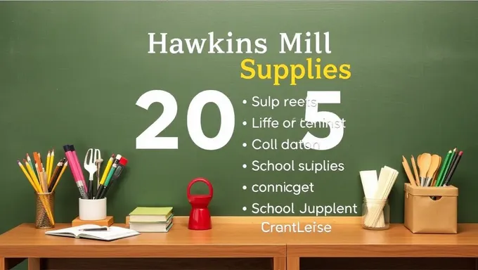 Lista de suministros escolares de Hawkins Mill para 2025-2025