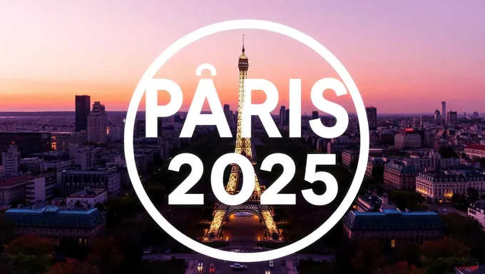 Logo de París 2025 con tipografía blanca y negrita