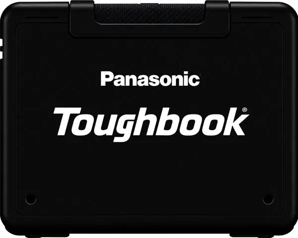 Logo de Toughbook Panasonic mostrado en 3