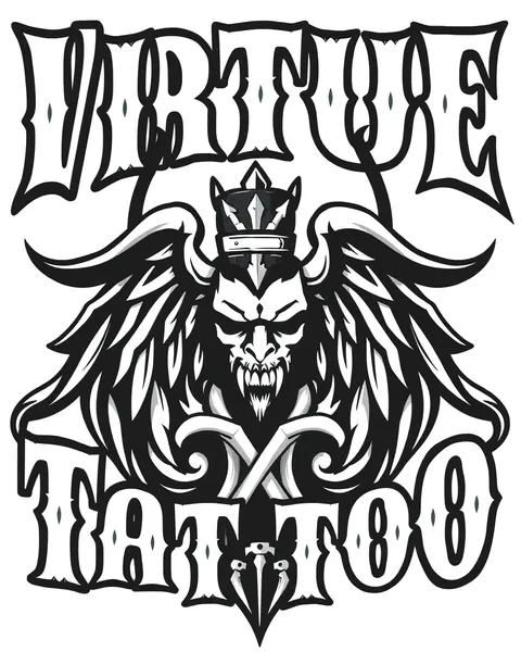 Logo de tatuaje Virtue: símbolo de crecimiento personal