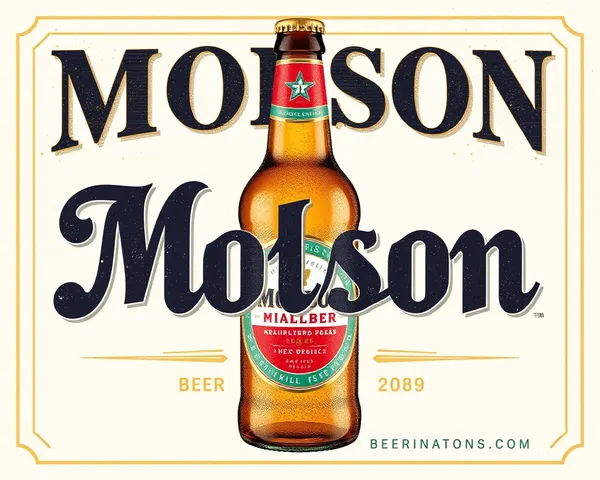 Logo icónico de diseño de marca original de Cerveza Molson en formato PNG