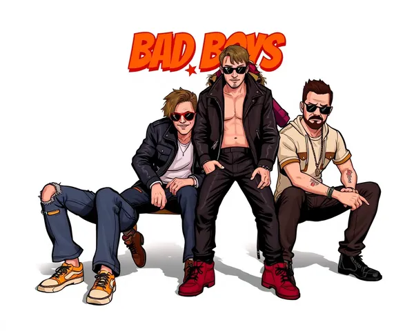 Logotipo de Bad Boys 4 en formato de archivo PNG: nombre del grupo repetidamente mencionado