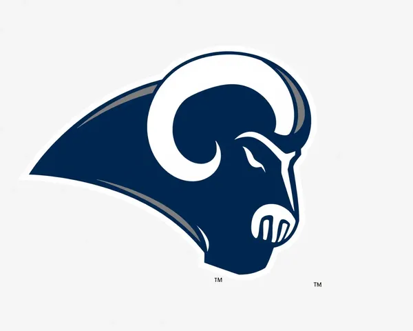 Logotipo del equipo de fútbol Rams con fondo transparente y usos