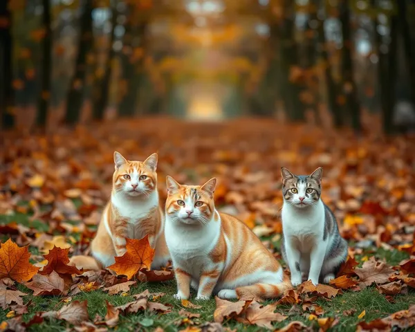 Los gatos roban el espectáculo en las fotos de otoño