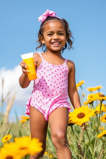 Los niños necesitan protección solar para la piel de la niña negra