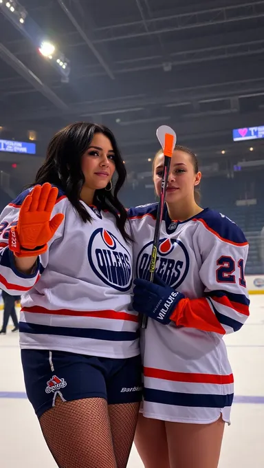 Los pechos aman al equipo de hockey de Edmonton Oilers