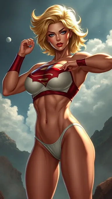 Los pechos del superhéroe de Power Girl