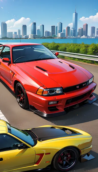 Línea de Skyline R34 GTR: Coche de carretera de alta velocidad