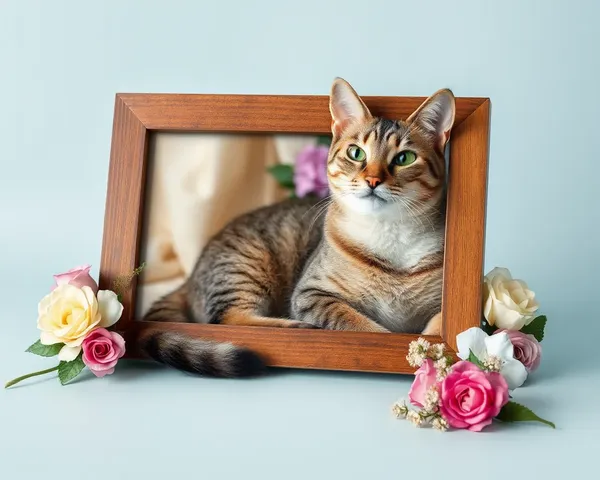 Marco de Fotografía Conmemorativo de Gatos con Citas Grabadas