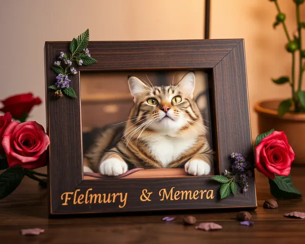 Marco de Fotografía de Gato Memorial para Recuerdos Preciosos