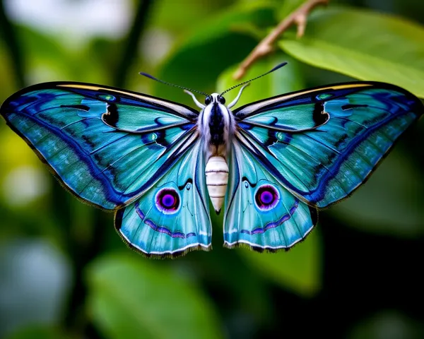 Mariposa azul luna con fondo transparente PNG